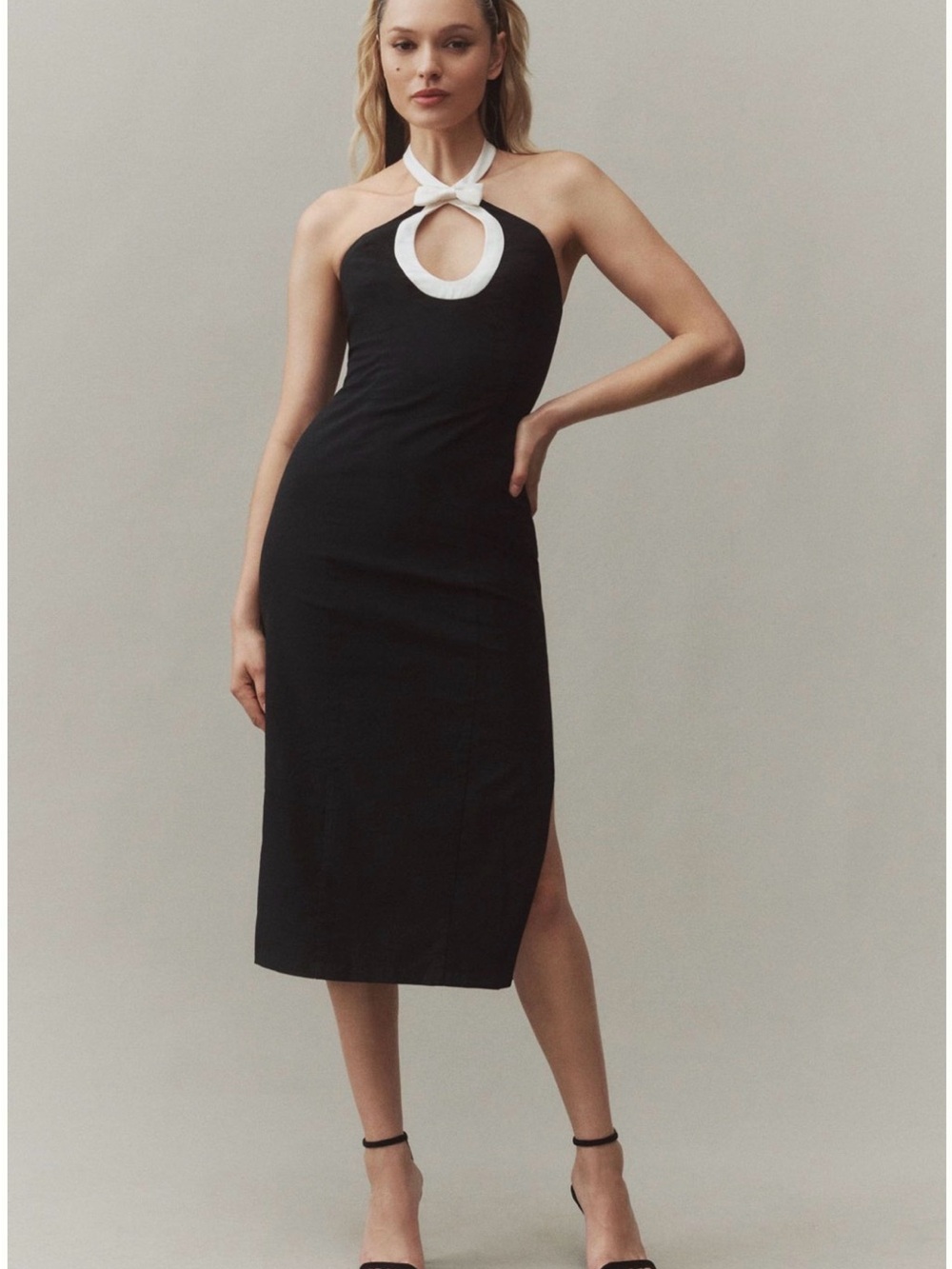 BHLDN Victoria Bow Midi Dress
